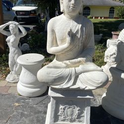 Concrete Buddha And Pedestal