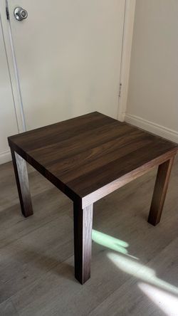 Dark Walnut Square Wood Side Table
