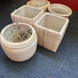 Set Of 5 Mini Pots For Plants 