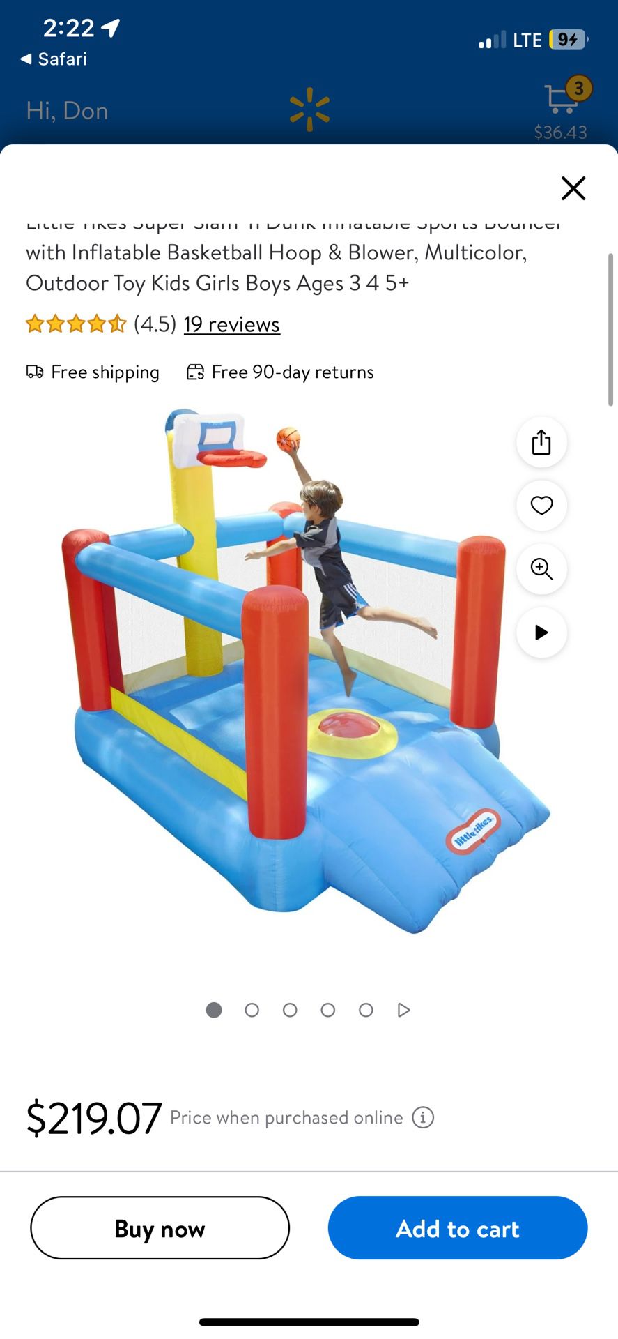 Little Tikes Super Slam 'n Dunk Inflatable Sports Bouncer