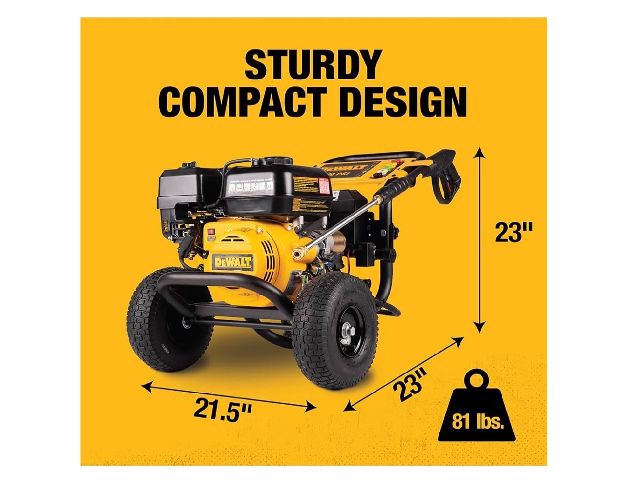 DeWALT Electric start gas pressure water 3400 PSI, 2.5 GPM