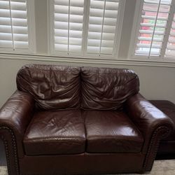 Brown Leather Sofa 