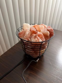 Himalayan Salt Rock Basket Lamp