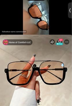 Oversized Square Aviator Sunglasses Black Frame