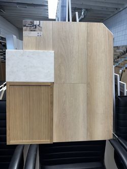 Kitchen Cabinets, Counter Tops And Vinyl Floor
