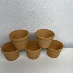 Terracotta Round Planters—Terra Cotta Cactus Pots—4” wide X 3” tall ( $4 each)