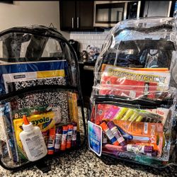 2 Backpacks 🎒 w/School Supplies 📝 ✂️ 