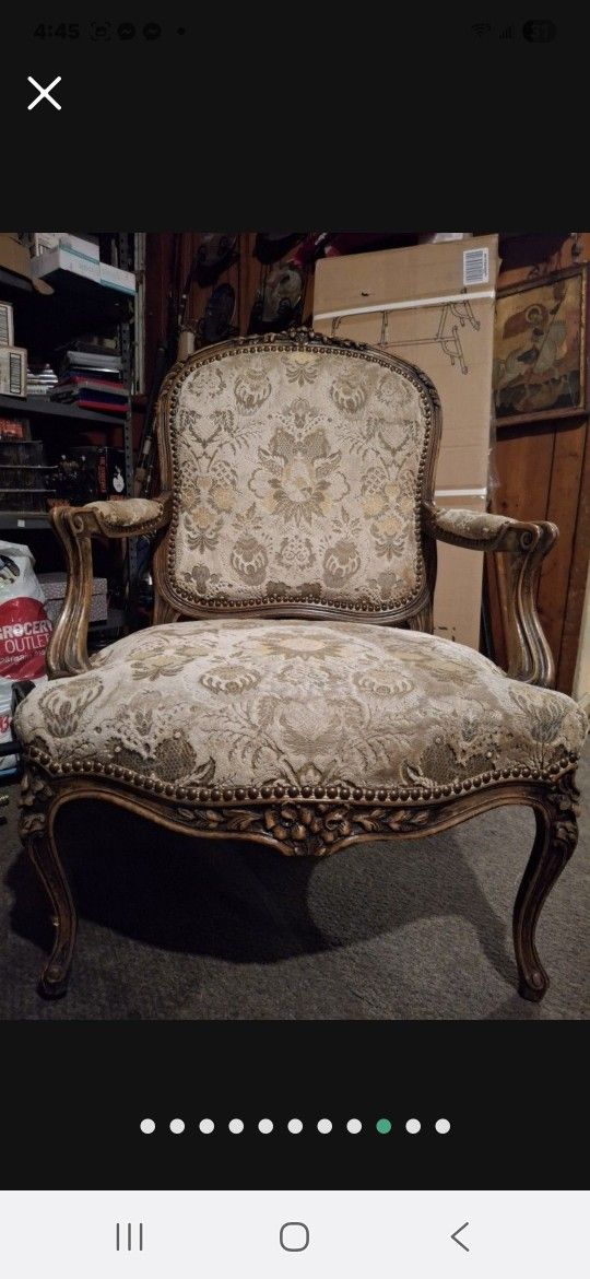 Vintage Antique Sturdy Handcarved Arm-Chair.