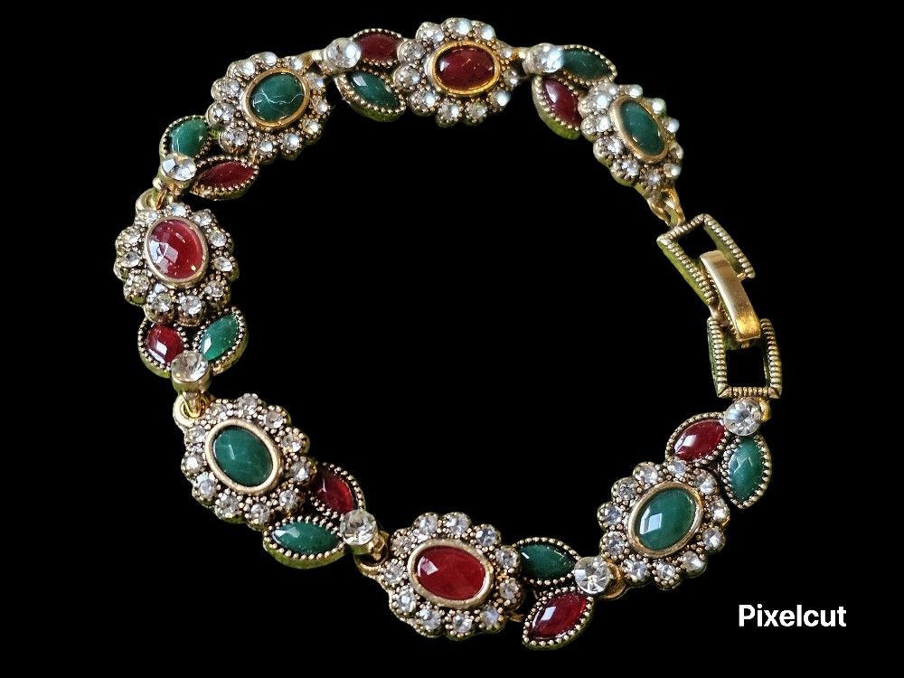 Turkish Jewelry Bracelet MultiColor Crystals Modern Fashion Bracelet, Antique