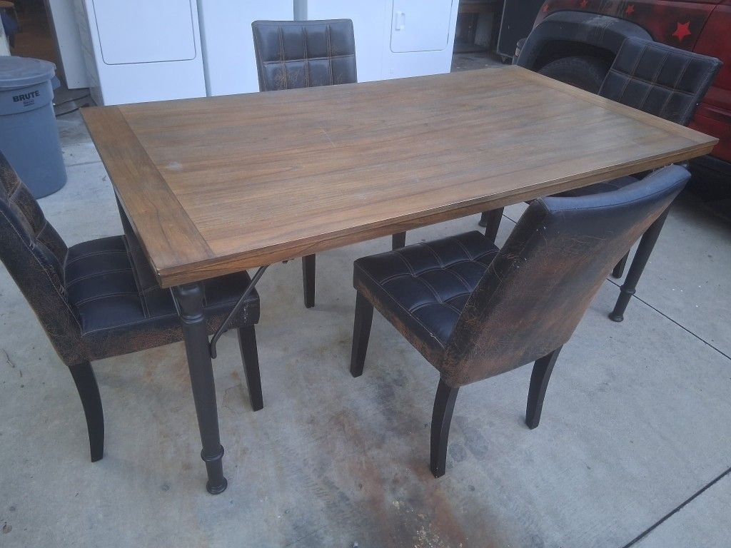 Dining And Leather Chairs 