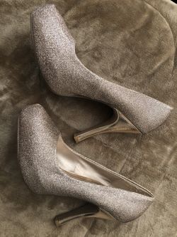 Gold high heels
