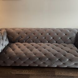 Gray Tufted Sofa