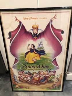 Disney classic snow white vintage framed poster 25 1/2 x 37