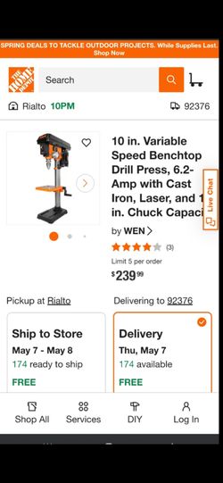 Wen 10" electric drill 6" grinder and stand
