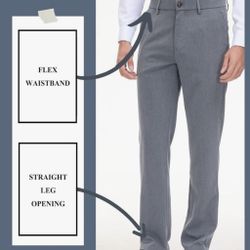 Men's Classic Fit Flex Waist Flat Front Dress Pant
