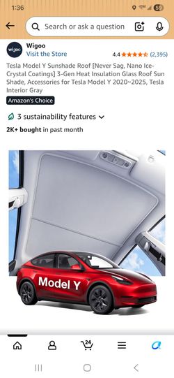 Tesla Model Y Sunshade Roof [Never Saa. Nano lce- Crystal Coatings] 3-Gen Heat Insulation Glass Roof Sun Shade, Accessories for Tesla Model Y 2020~202