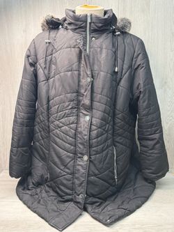 Catherines Faux Fur Hood Puffer Coat 1XL (A1D029807)