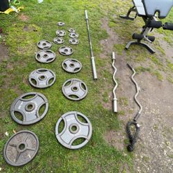 Weight Set 300 Pounds with Bench Rack And More (Open To Realistic Offers!)