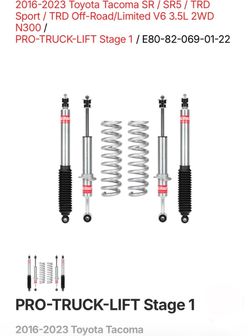 EIBACH  PRO-TRUCK-LIFT STAGE 1 KIT 2016-2023 TOYOTA TACOMA 2WD