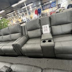 100% Top Grain Leather PWR Recliners 