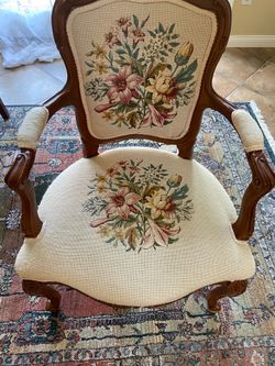 Antique embroidered chair