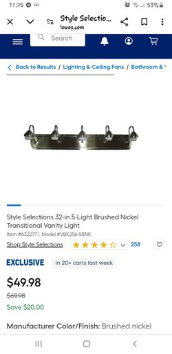 Style Selections 32-in 5-Light Brushed Nickel