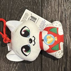 Elf on the Shelf White Cat New Clip Keychain Back pack Plush Pals  4.5”