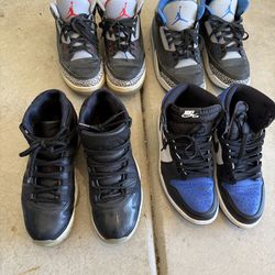 Jordan Collection, black and blue cement, 72-10, royal toe