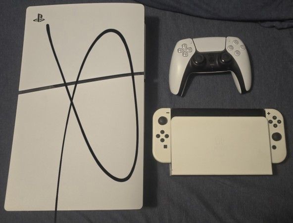 Switch OLED (64GB) (White) W/ MARIO PARTY & 256GB SD Card! Excellent Condition OBO