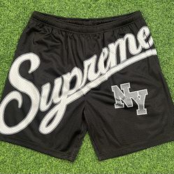 Supreme Big Script Mesh Shorts