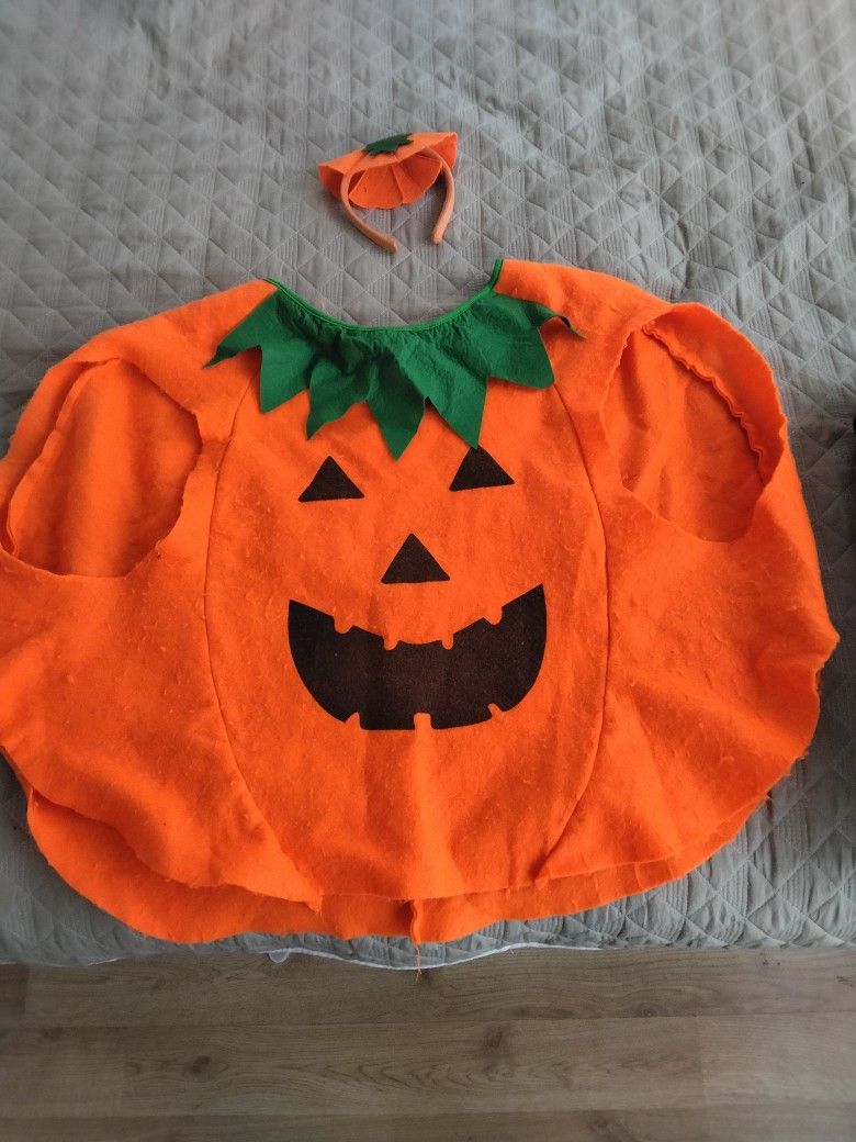 Pumpkin Costume for Child Age 7 To 10 Years Old.