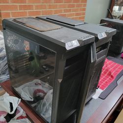 Two Salman midtower atx cases one with door the other broken they are good units with fans. They do have psu's one is 530watt and the other is i belie