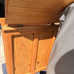 Refinished wood towel basket