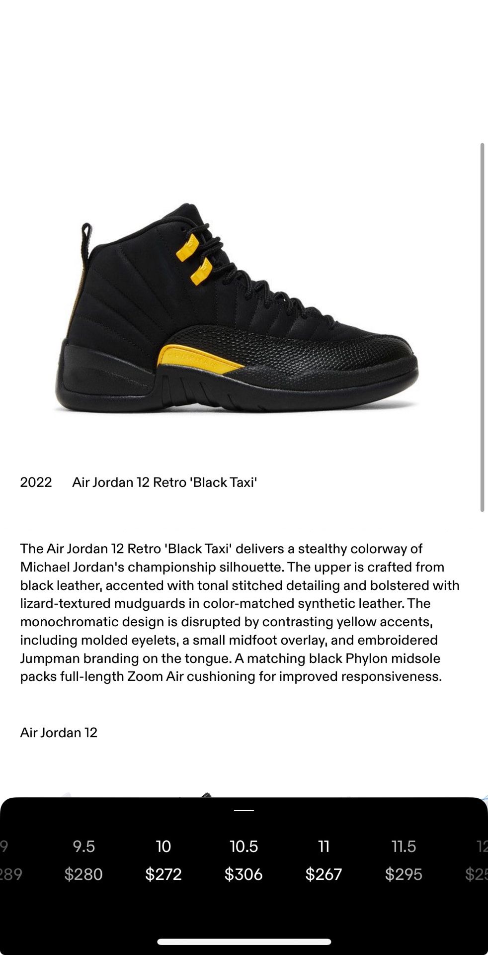 Black Taxi Jordan 12