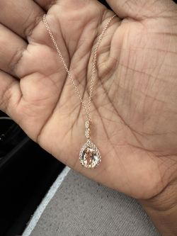 14k Gold Pink Sapphire Necklace