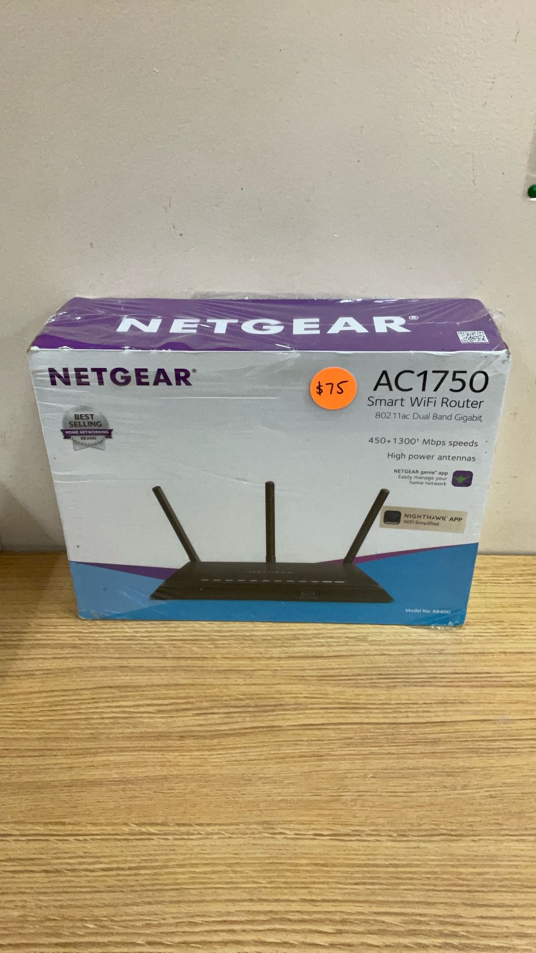 NETGEAR AC1750 SMART WIFI ROUTER HIGH POWER ANTENNAS.
