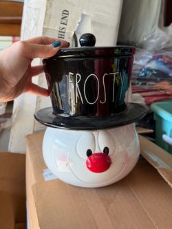 Rae Dunn Christmas frosty canister