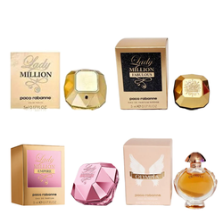PACO RABANNE - LADY MILLION, LADY MILLION FABULOUS, LADY MILLION EMPIRE, OLYMPEA 4PC SET ( W ) 0.17 OZ