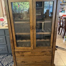 World Market/Cost Plus-  Wood “Akio” Wine or Liquor cabinet