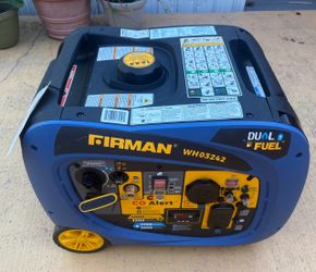 Firman WH03242 Dual Fuel Gas Propane Inverter Generator 3200W/4000W 30 Amp Low THD Parallel Ready with Electric Start