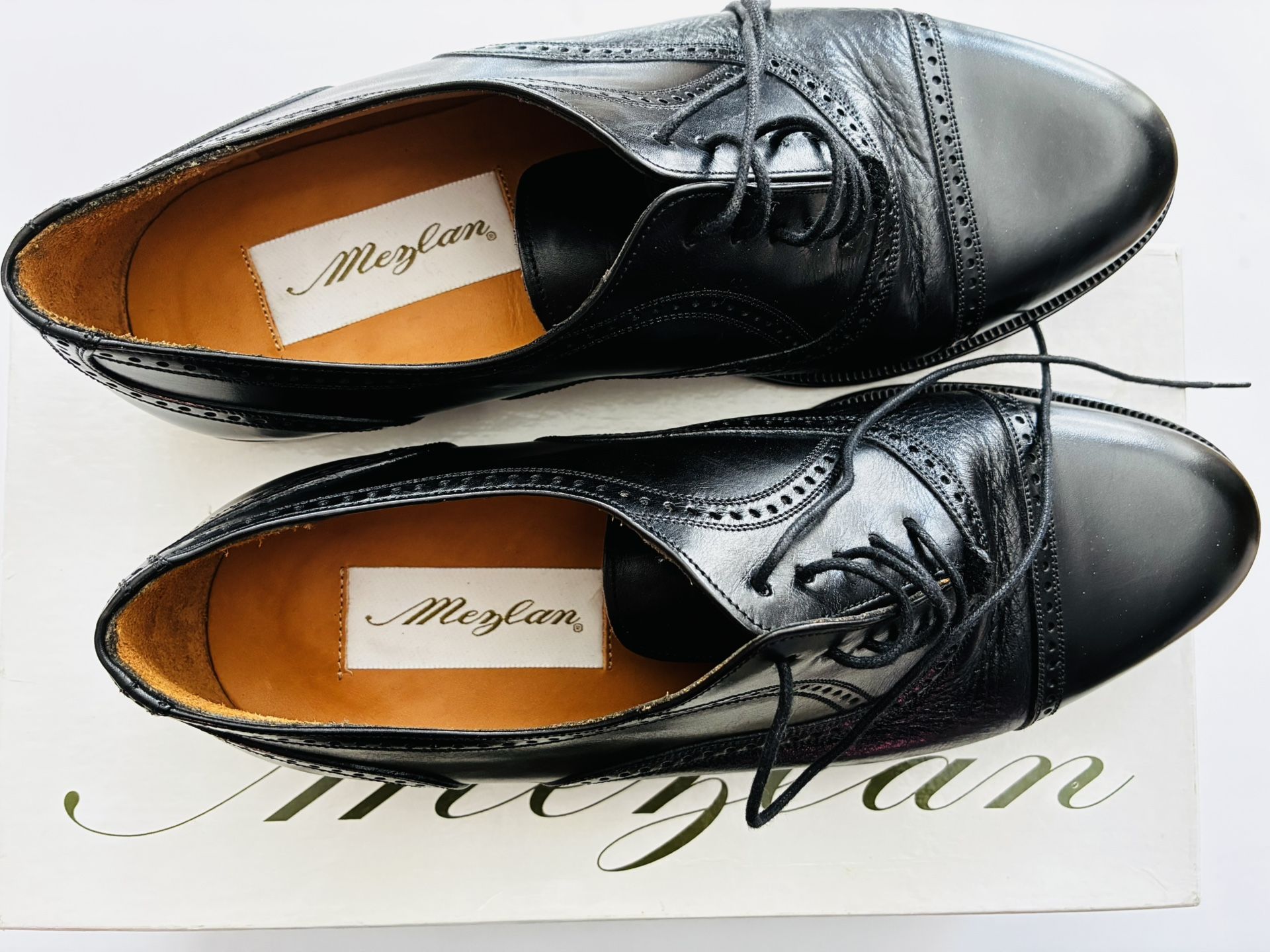Mezlan Florence Oxford Black Dress Shoes Men Size 7 Wide