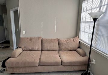 Super Cozy Tan Corduroy Sofa Couch