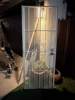 Metal Security Screen Door with Scroll Design