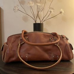 Cole Has Tobacco Brown Leather Satchel Handbag
