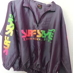Surf Style PCB Windbreaker Jacket Iridescent Purple 90s Look 1/2 Zip One Size 