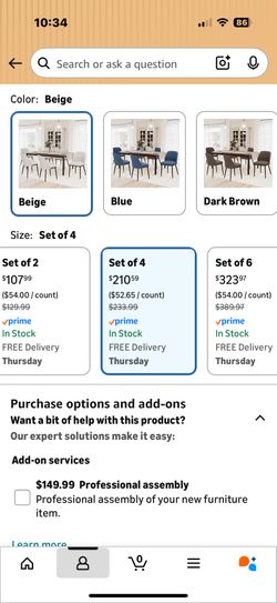 Low back dining chairs, 4 Total, $100