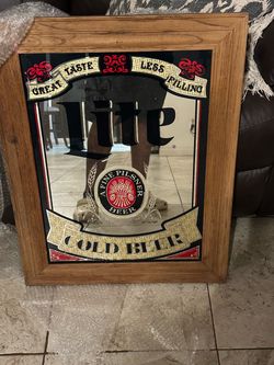 Vintage 1980 Miller litebar mirror