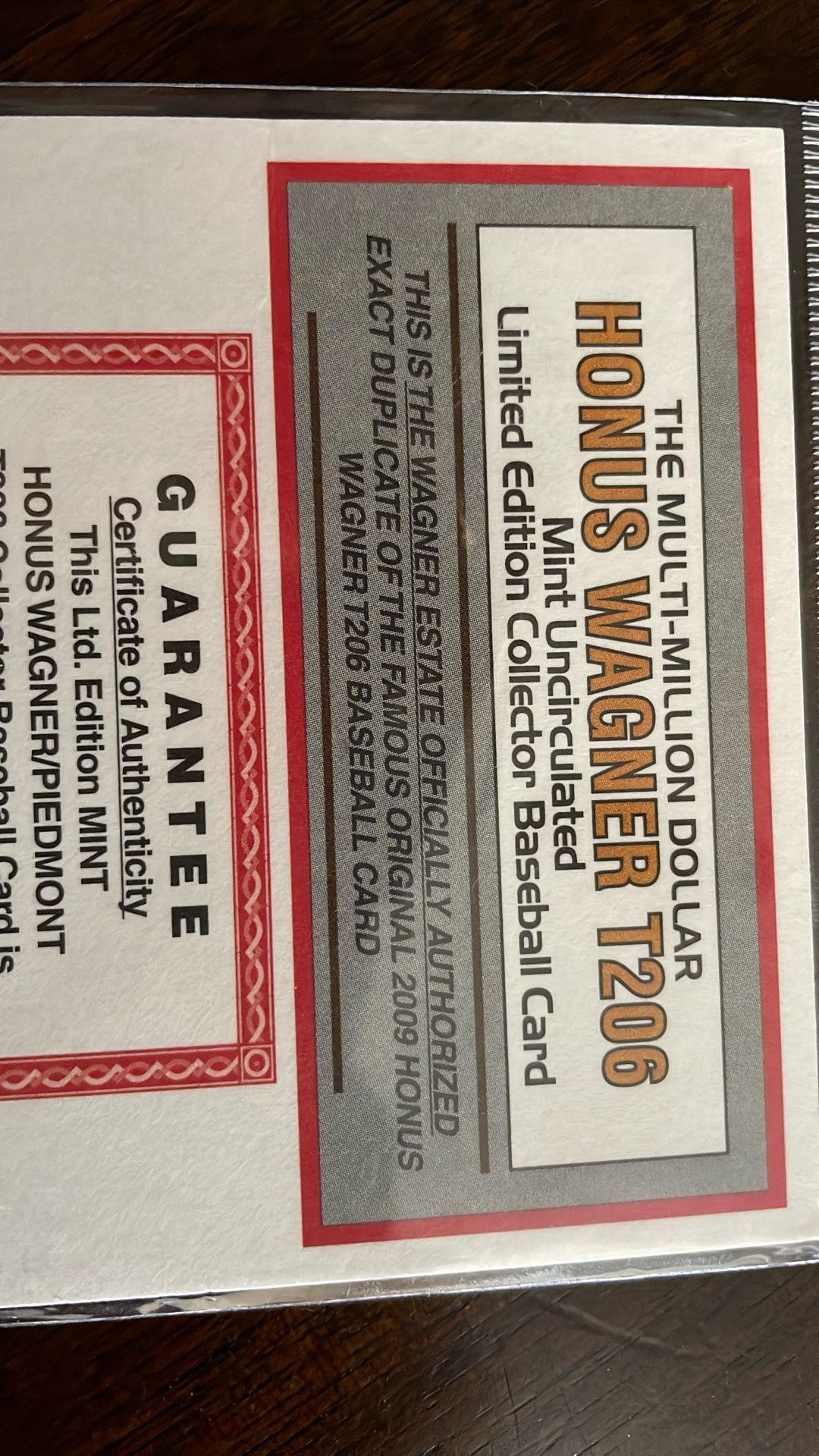 Honus Wagner Reproduction Un opened!!!