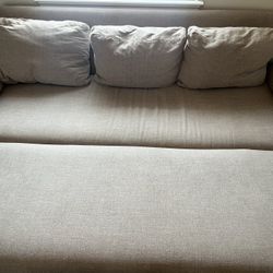 West Elm Sleeper Sofa - Very Good Condition, Neutral Beige Fabric