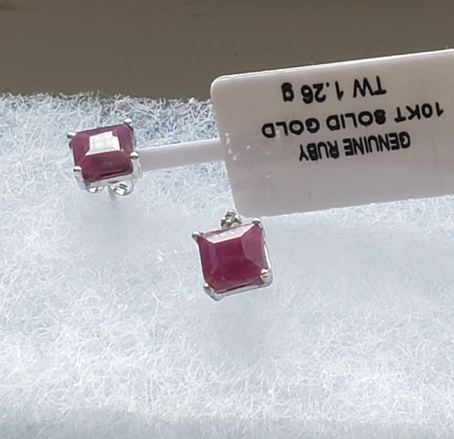 3.57cttw genuine ruby 10k earrings